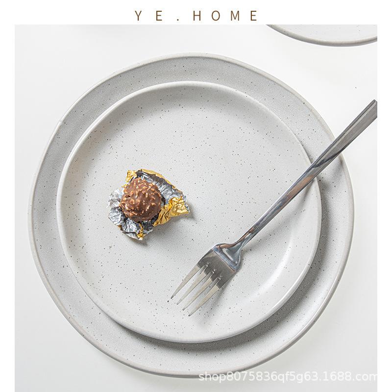 Gypsy Series Japanese Retro Irregular Bowls, Ceramic Salad Bowls, Vegetable Plates, Steak Plates, Household Tableware, Vegetable Bowls