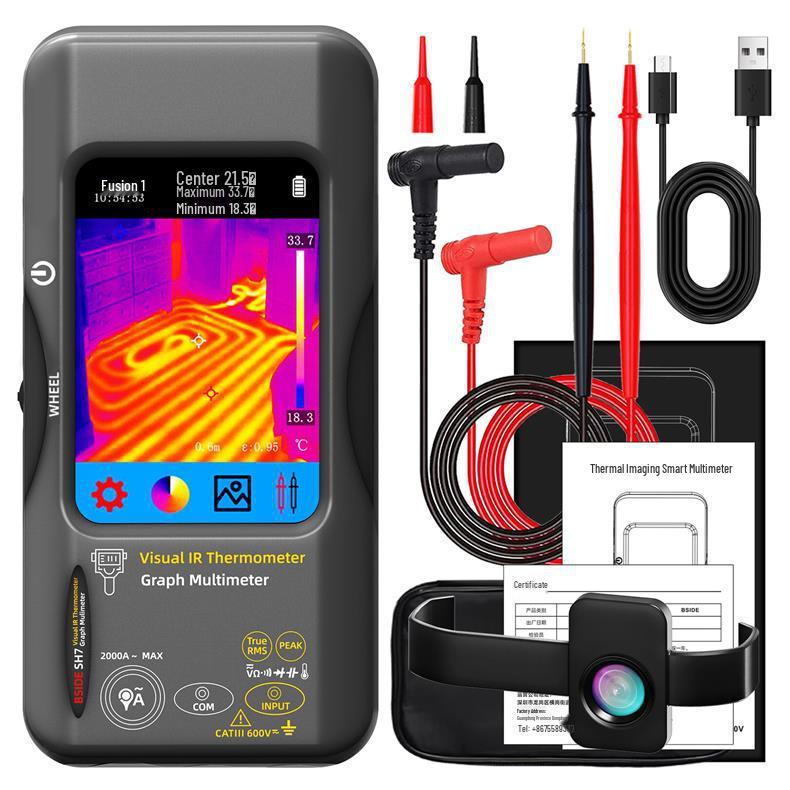 Infrared Thermal Imager & Digital Multimeter with Capacitive Touchscreen for Electrician Maintenance