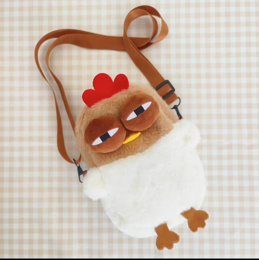 Coo Coo Chicken Plush Crossbody Bag - Funny Little Chicken Shoulder Bag and Toy 12cm x 20cm белый