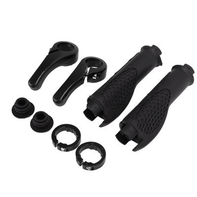 Bike Handlebar Grips Ergonomic Design Non Slip Comfortable Durable Rubber Horn GripBlack