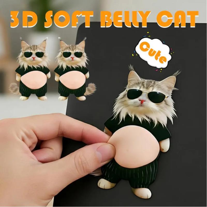 3D Shiba Inu Dog & Cat Belly Stickers Super Soft Silicone Anti-Collision Sticker Cute Big Bellys Cushioned Protectors Stickers
