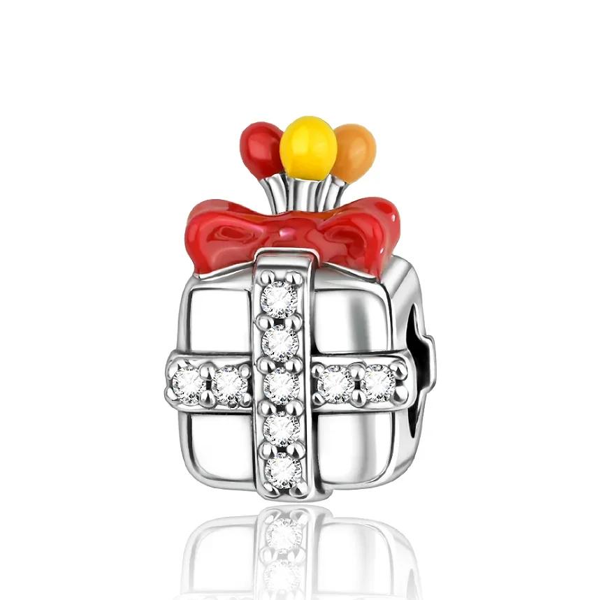 Christmas 925 Silver Charms Santa Claus Reindeer Earrings Beads fit Necklace Bracelets DIY Fine Jewelry Party Gift