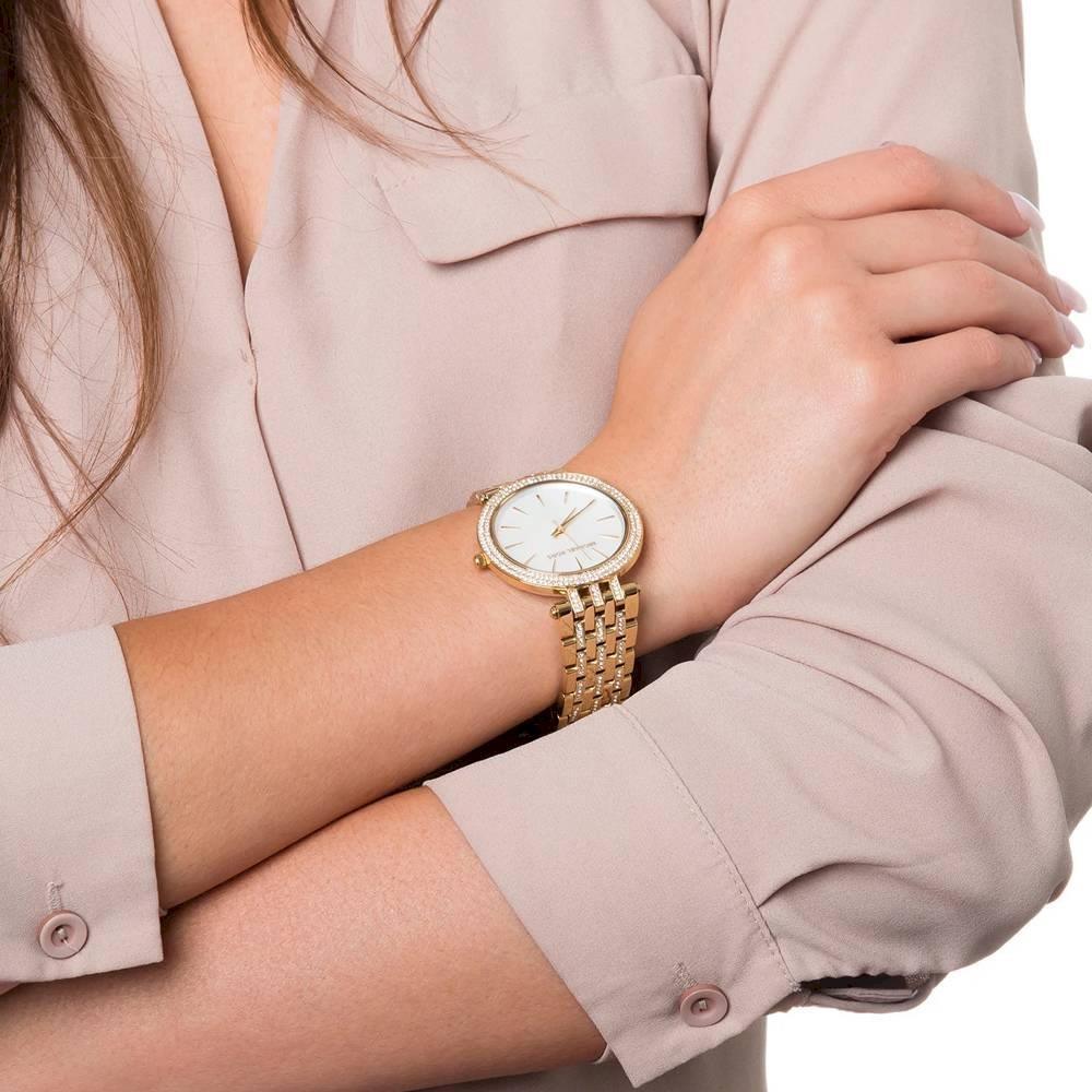 Michael Kors MK3219 Darci Damenuhr mit Perlmutt-Zifferblatt und goldenem Stahl