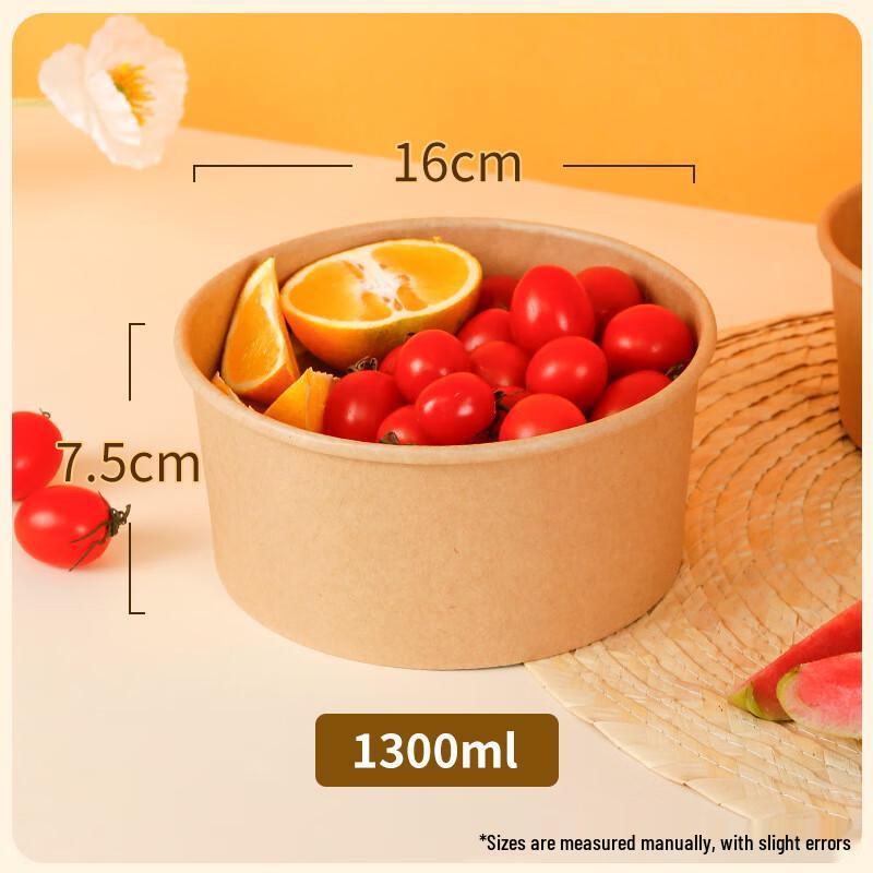Yudefeng Thickened Disposable Kraft Paper Salad Bowl