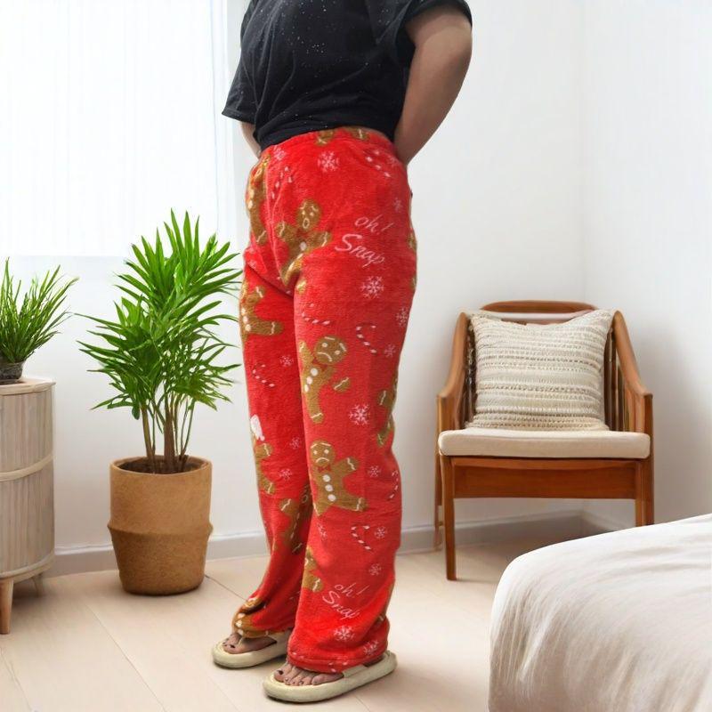 Halloween Women's Fleece-Lined Flannel Pajama Pants for Autumn/Winter – Warm & Casual