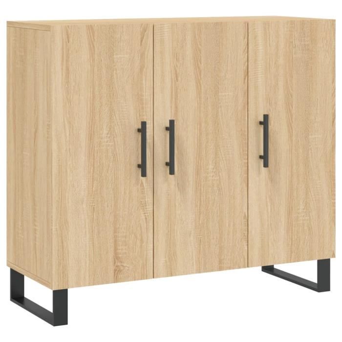 VidaXL Buffet chêne sonoma 90x34x80 cm bois d'ingénierie 828135