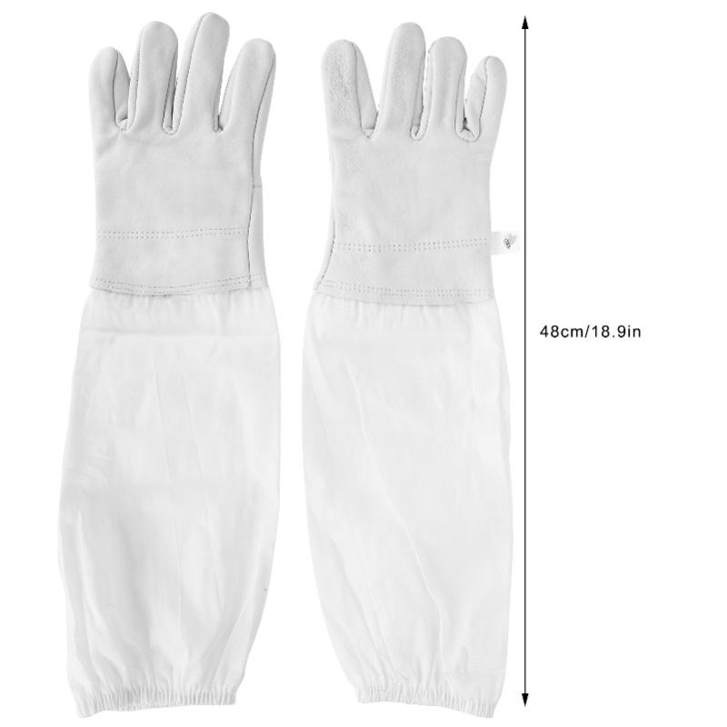 Beekeeping Gloves With Long Protective Sleeves Elastic Cuffs Beekeeper Beekeeping Supplies XL