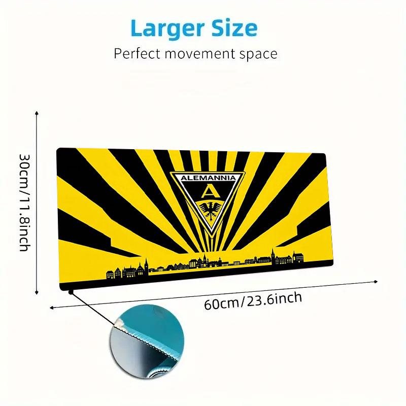 Alemania Football Crest Large Size Mouse Pad Large Gaming Table Cushion Nonslip Laptop Tablet Big Mousepad Xxl Mat Mini Pc Playmat With Lock Edge