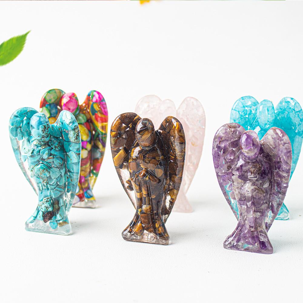 Figura de Ángel de Cristal de Resina con Diseño Hecho a Mano para Decoración del Hogar Idea de Regalo