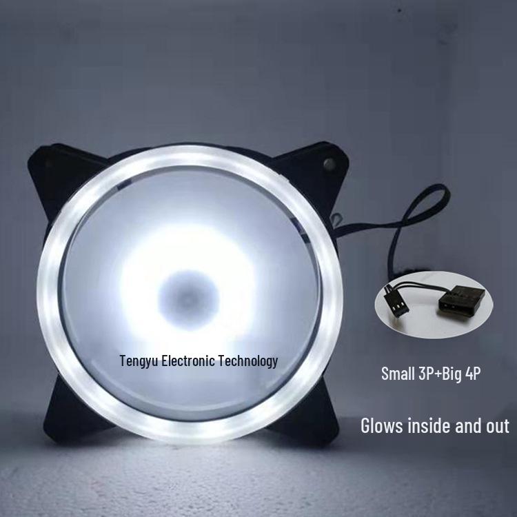 Battery Life Warrior 12cm Dual Aperture Luminous Case Fan with Rainbow RGB Lighting