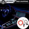 2m EL Wire Neon Light For Car Interior LED Atmosphere Strip Decor Asscessories