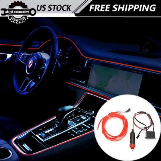 2m EL Wire Neon Light For Car Interior LED Atmosphere Strip Decor Asscessories