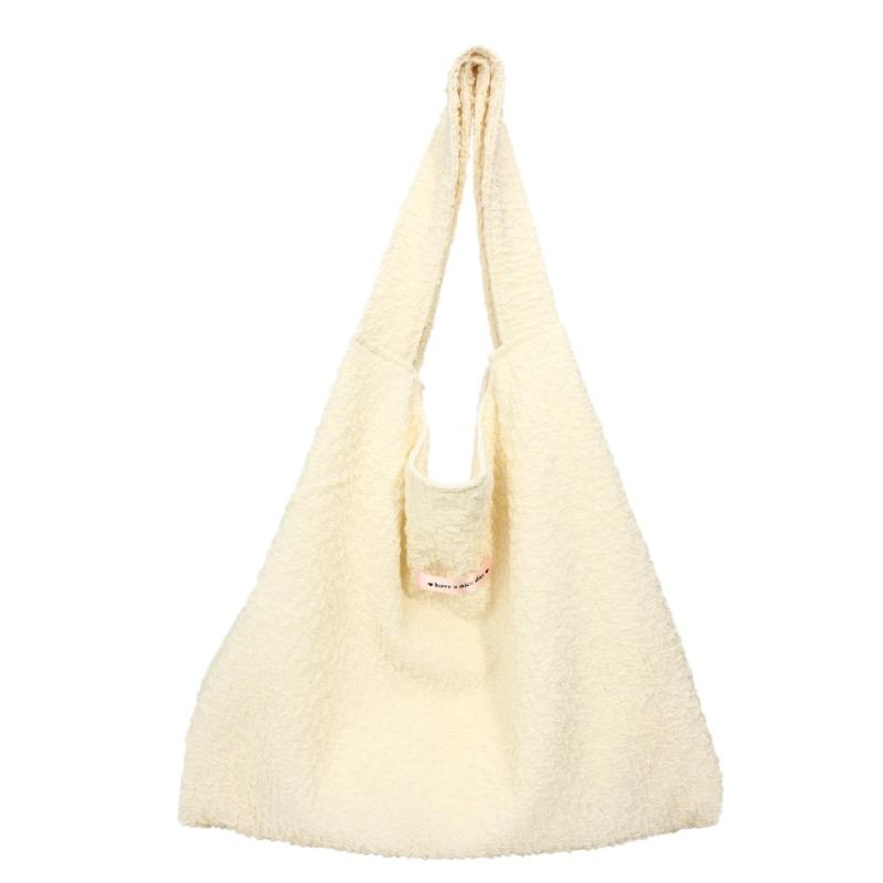 Tote Bag Women's Large-capacity New Versatile Shoulder Bag Lazy Wind Bubble Cloth College Student Class Bag