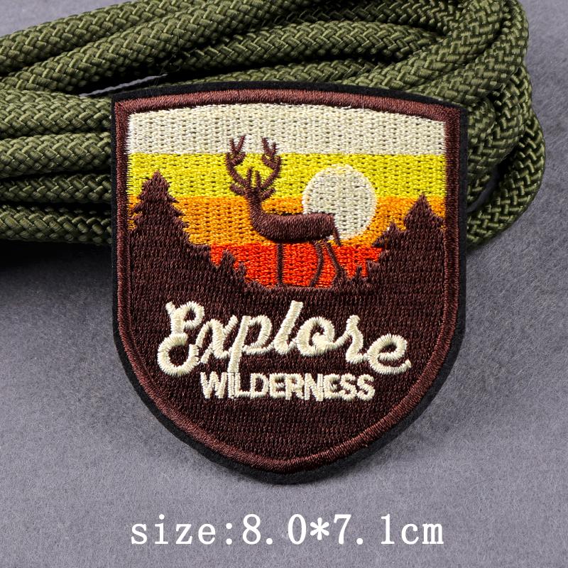 Heart Landscape Patch Iron On Patches For Clothing Wilderness Outdoor Embroidery Patches For Clothes Adventure Patch Stickers