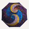 Galaktisches Yin-Yang: Himmlische Spiral-Kunst-DruckSchirm, Tragbarer 3-fach Kompakter Schirm, Weihnachtsgeschenk ES561