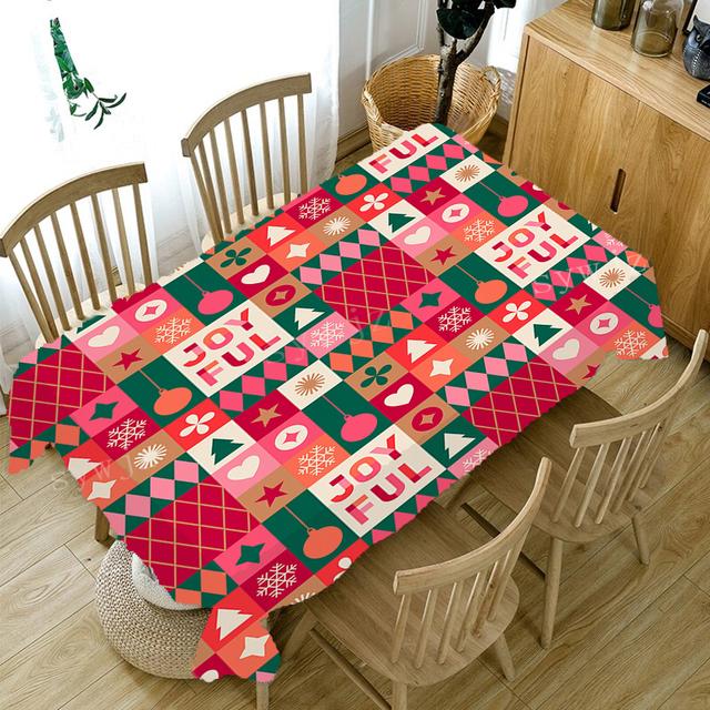 Față de masă de Crăciun Față de masă dreptunghiulară cu model de an Față de masă pentru sufragerie de uz casnic Față de masă de cafea Decorații antifouling