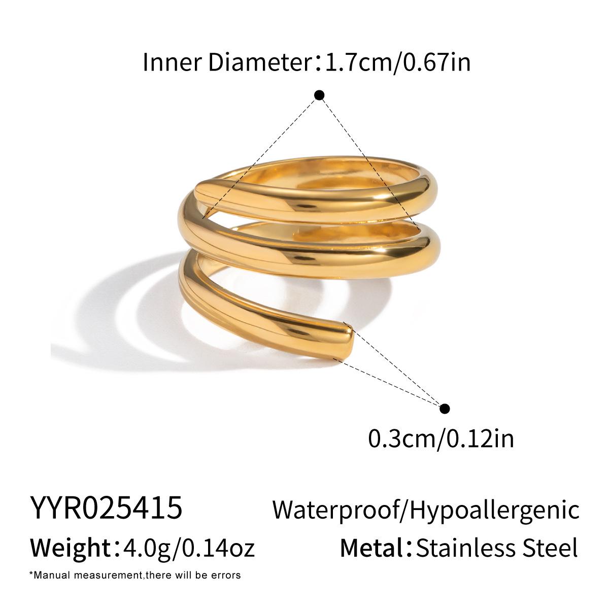 Минималистичное кольцо Xia Ling из нержавеющей стали с покрытием из 18-каратного золота