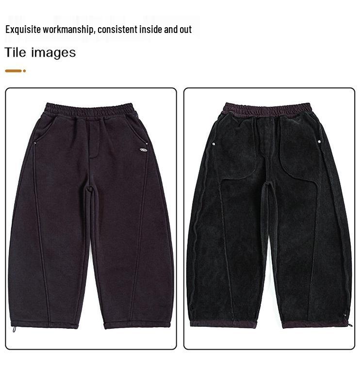 2025 New Boys' Fleece-Lined Thick Trousers: Autumn/Winter Korean-Style Sweatpants for Older Kids