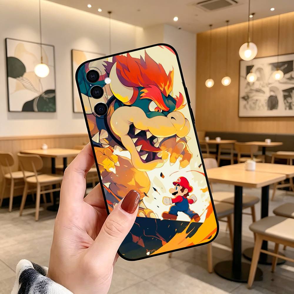 Cartoon Super-T MarioS Bros Phone Case For Samsung Galaxy A73,A72,A71,A70,A53,A52,A51,Others Soft Black Cover