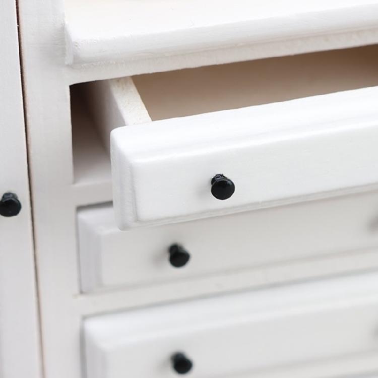 Miniature Dresser For 1/12 Doll House European Styles Furniture with Functional Drawer Door Craft Model Scene Display