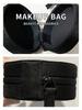 Prada Beaute Black Round Zipper Makeup Bag, Mini Cosmetic Storage Pouch