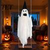 Altalena fantasma luminoso di Halloween con cappello da strega, altezza regolabile, Decorazioni per giardino festività spettrali controllate da telecomando, Luminosità,