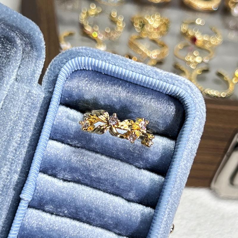 Temperament Versatile Color Butterfly Enamel Ring Women's New Light Luxury Retro Fashion Niche Design Fashion Ring