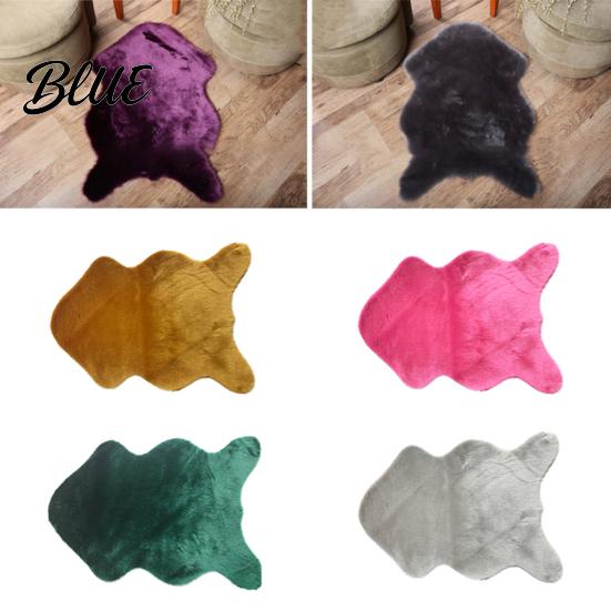 Fluffy Faux Fur Bedroom Decor Rug Carpet Mat Floor Geometric Door Living Room