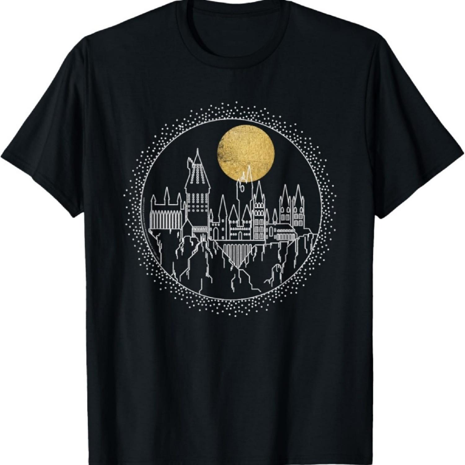 Футболка Гарри Поттер Хогварт Полнолуние Лайн-арт XXXXXL разноцветный