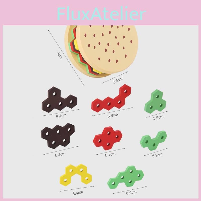 Wooden Hamburger Shaped Brain Puzzle Toy For Kids Educational Logic Development And Early Learning