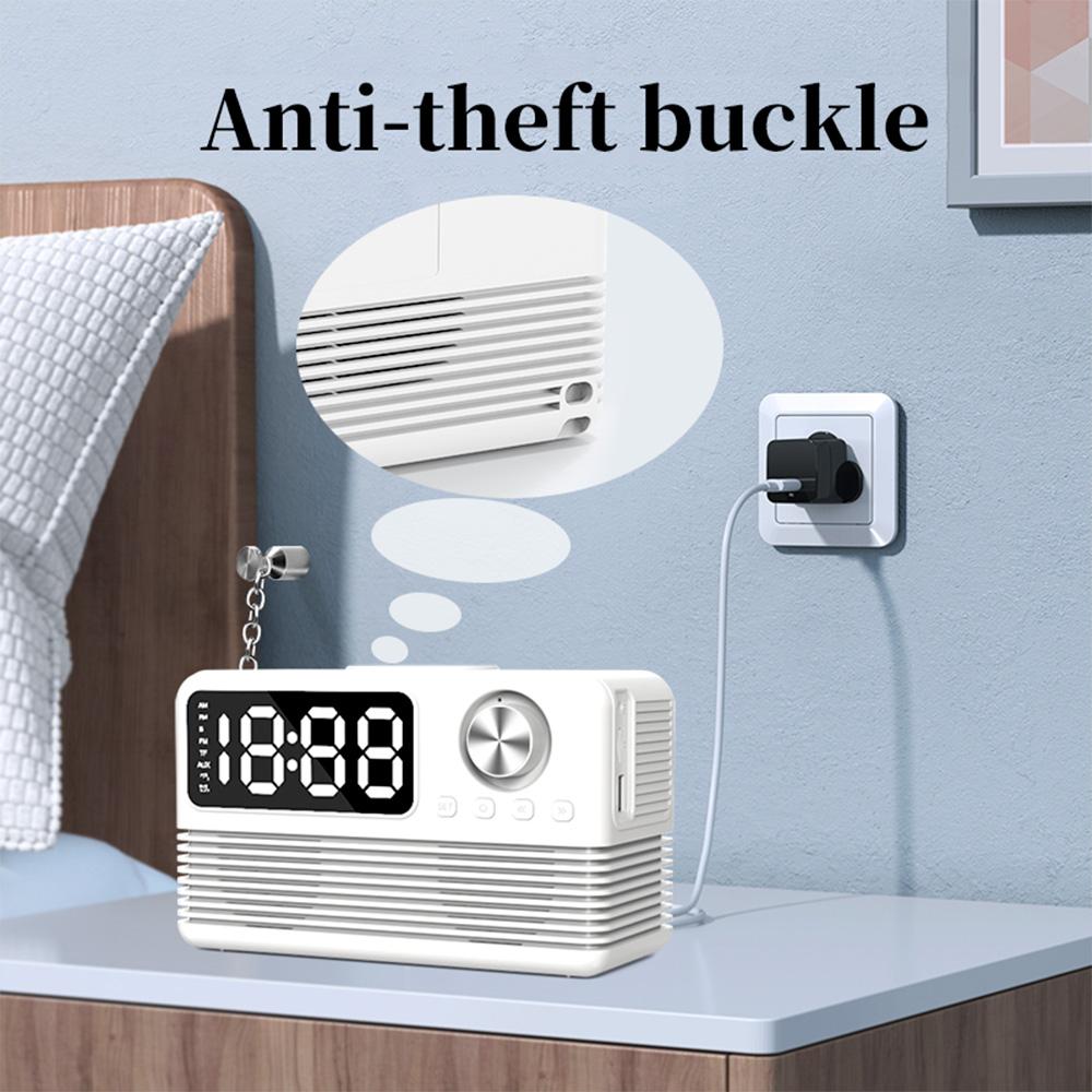 Retro-Stil Kabelloses Laden Bluetooth-Lautsprecher Wecker FM-Radio Desktop-Nachttischlautsprecher TF-Kartenleser Computerlautsprecher