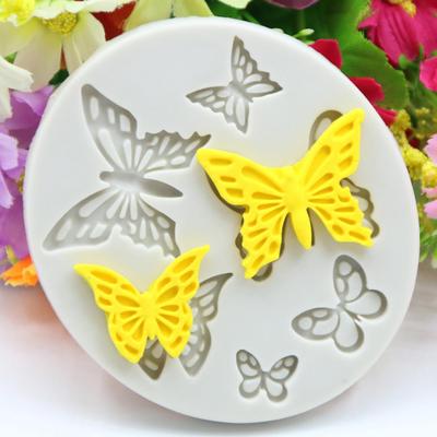 6 Hole Butterfly Shape Jelly Silicone Mold Sugar Cake Backware DIY Baking Tool