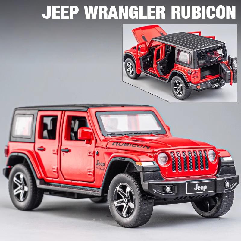 1/32 Jeeps Wrangler Rubicon Vehicle Model Car Toy High Simulation Sound and Light Off-road Alloy Collection Toy Car for Children