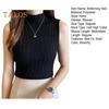 Women Summer Bottoming Vest Half High Collar Sleeveless Knitting Tops Slim Fit Solid Color Tank Tops Streetwear