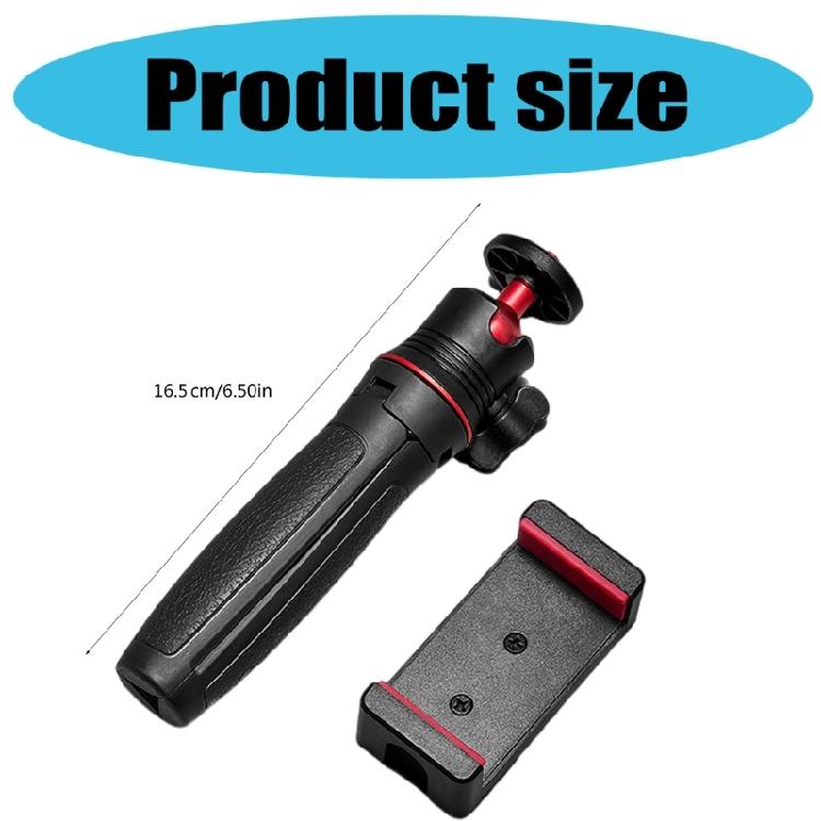 1 Set Rotatable Vlog Tripod 360 Degree Rotating Ballhead with Phone Mount Clamp for Travel Photography