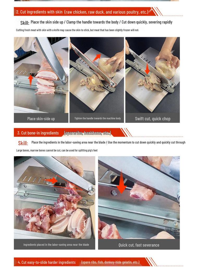 KT German Guillotine Bone Cutter: Household & Commercial Use for Chopping Bones, Pig Trotters, Meat, and Chicken