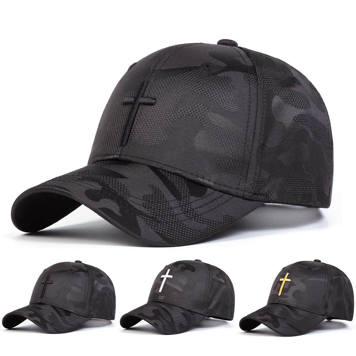 Freedom Outdoors Women's Unisex Cross Embroidery Camouflage Baseball Caps Spring Autumn Outdoor Adjustable Casual Hats Sunscreen Hat