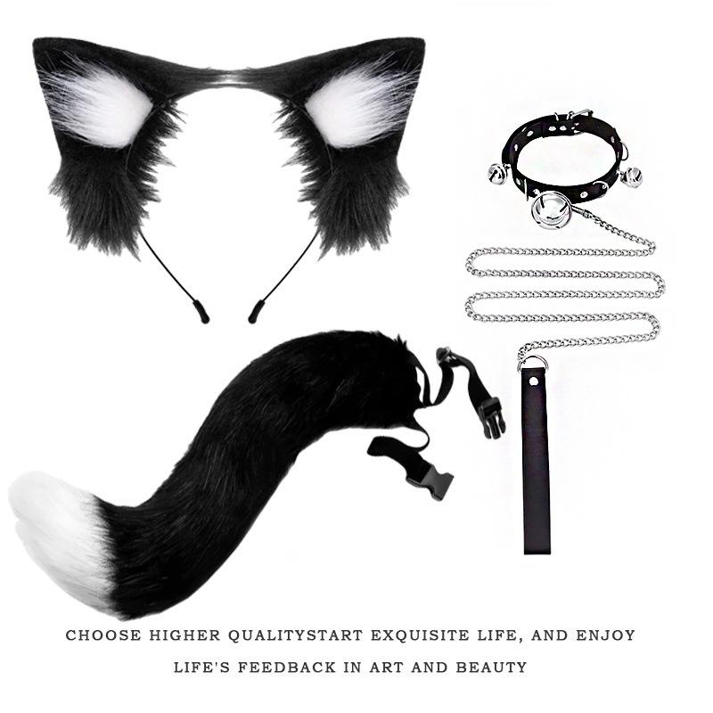 Handmade Cat Ears & Tail Set: Cute Cosplay Hair Accessories for Catgirl
