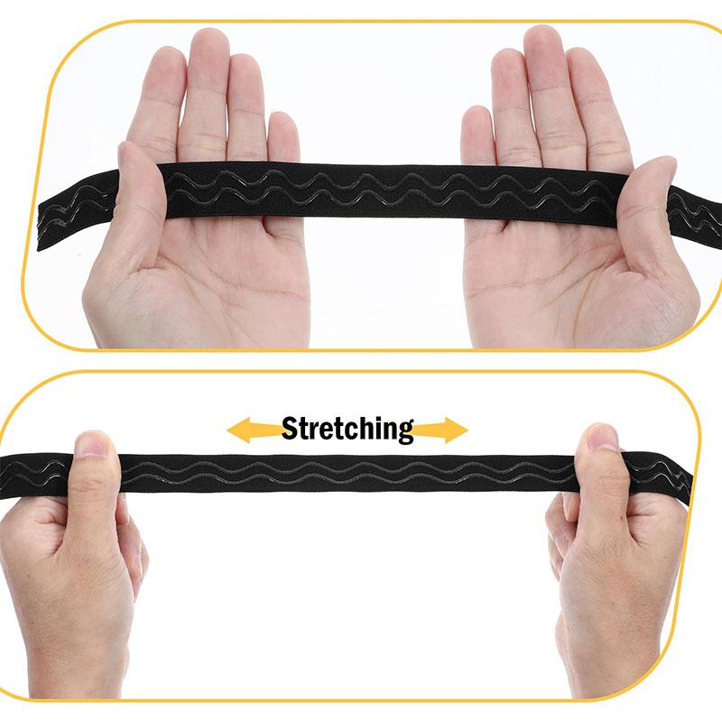 2/5Meters Black Elastic Bands Silicone Non-slip Bra Rubber Tape For Belt Garment Wave Ribbon DIY Clothes Sewing Accessories