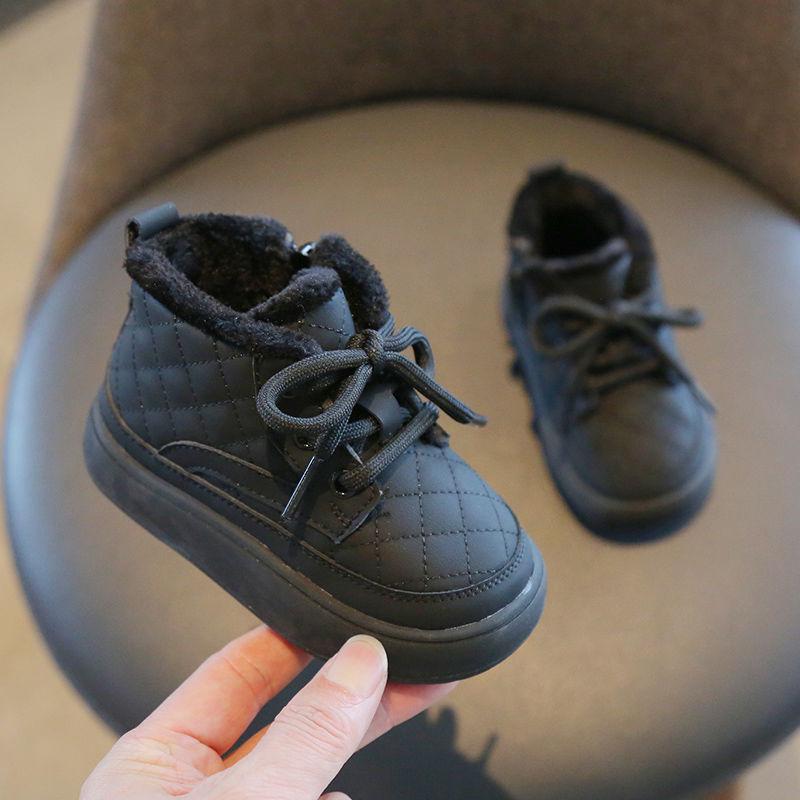 Weiche Sohle Kurze Stiefel für Jungen & Mädchen - Fleecegefütterte Baby Lauflernschuhe & Warme Winter Schneestiefel