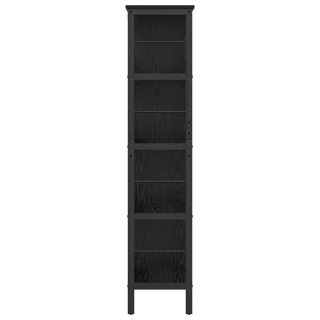 Bookshelf Black Oak Look 82 X 32 X 144.5 Cm
