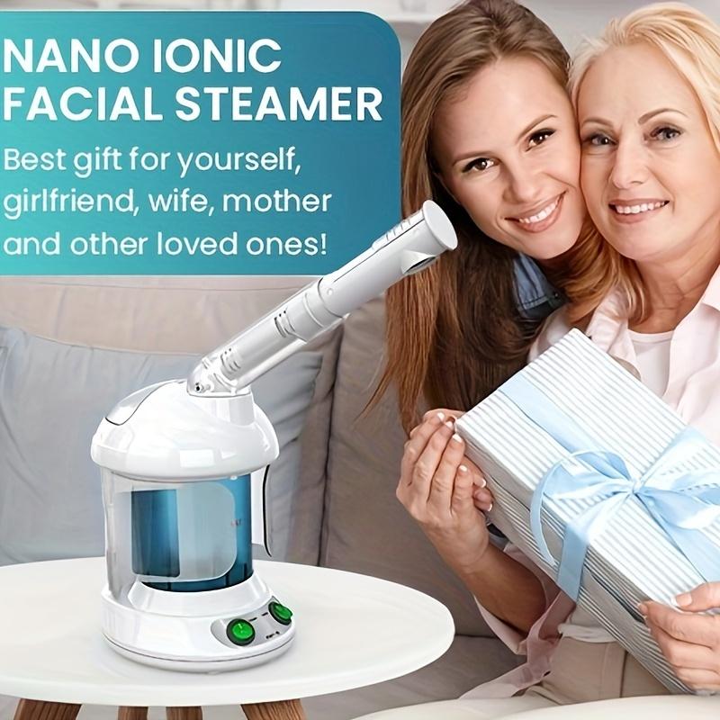 Facial Steamer, Nano Ionic Face Steamer For Facial Deep Cleaning Home Facial Spa, Portable Facial Steamer With 360° Rotatable Arm And Steel Skin Kits