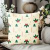 1 Pieces Christmas Pattern Throw Pillow With Tree Holly Star Polyester pillowcase, sofa decorative cushion cov Headboard Pillow