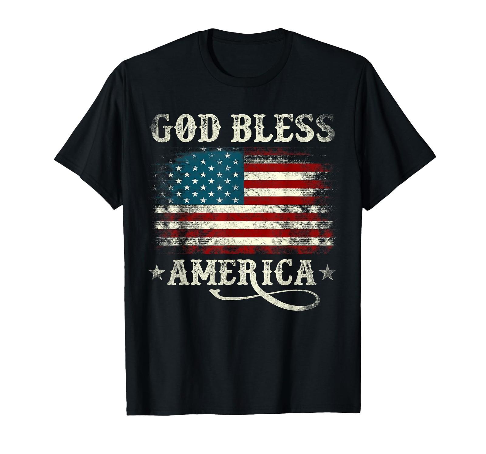 God Bless America USA Flag 4th of July Patriotic Men Women T-Shirt S
