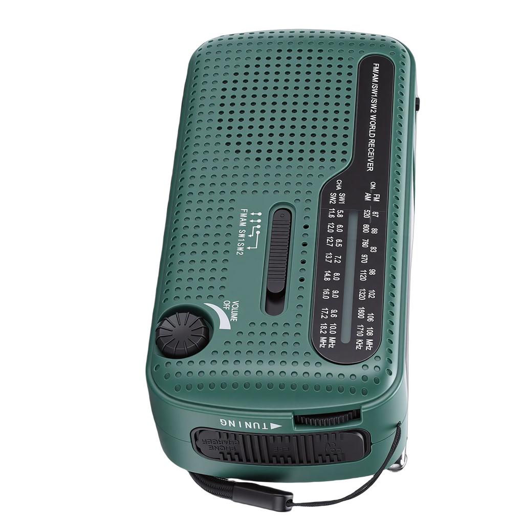 Portable Solar Radio NOAA Weather Hand Crank AM FM Shortwave Emergency Radio with LED Flashlight