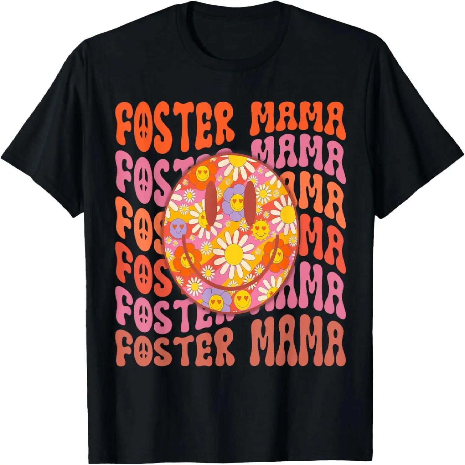 

Foster Mom Life Groovy Adoption Day Funny Foster Family Crew T-Shirt XXXXXL різнокольоровий