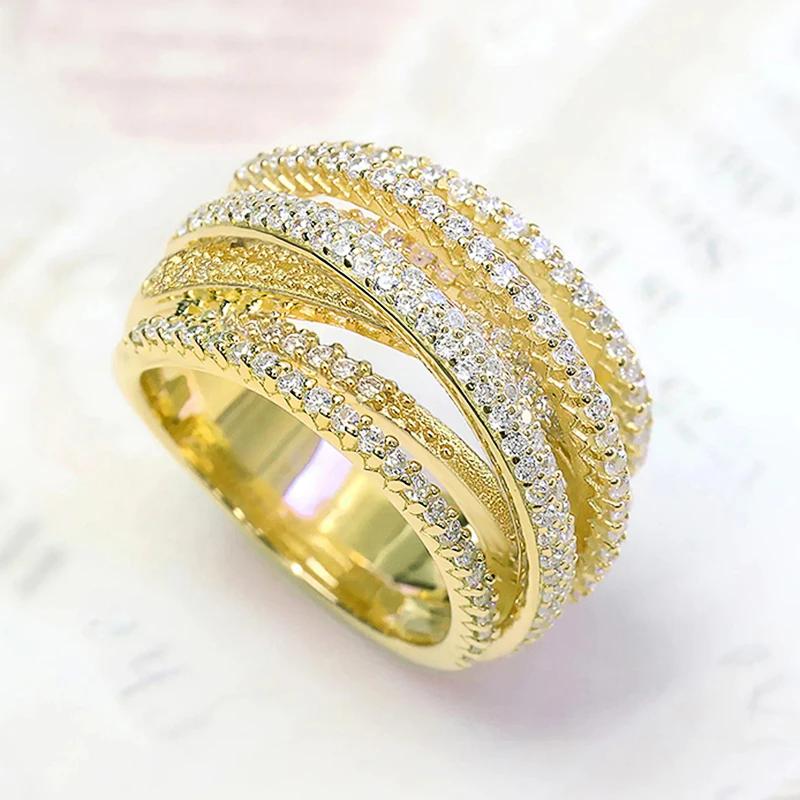 

CAOSHI Luxury Trendy Multi Cross Design Cubic Zirconia Rings for Women Wedding Band Accessories Modern Fashion Design Jewelry 10