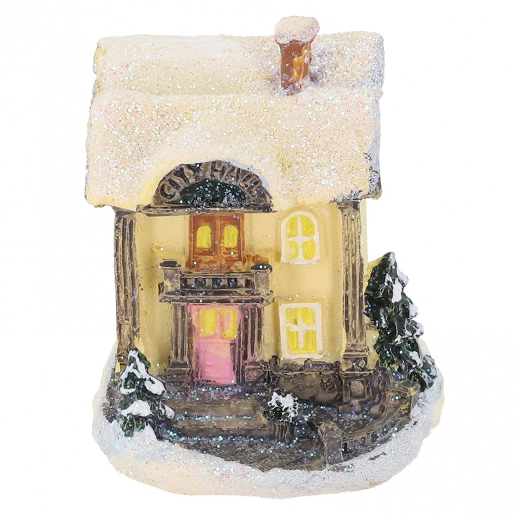 Magical LED Snow Village House Scene Collectible Christmas Ornament