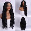 Krásná černá syntetická paruka s dlouhými vlasy pro ženy