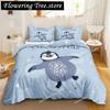Penguin Duvet Cover Antarctic Animals Duvet Cover for Kids Boys Girls Cartoon Style Twin Size Winter King Polyester Qulit Cover